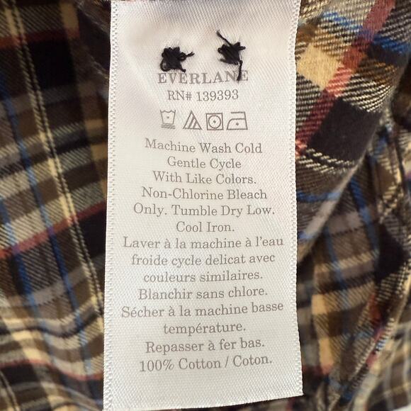 NEW Everlane Cotton Oversized Flannel Boxy Oxford Shirt in Plaid XS - Picture 7 of 9